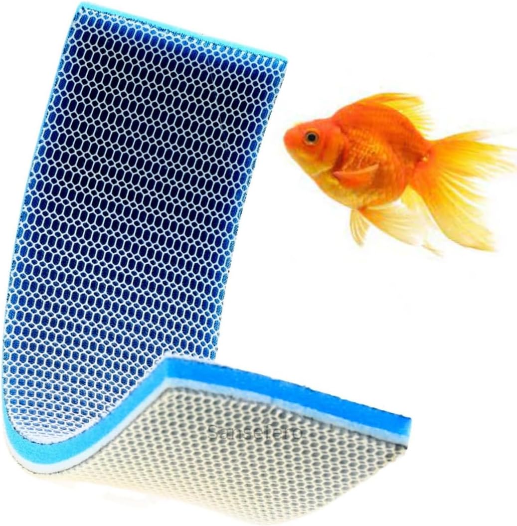 SANSEFERO 8 Layer High Density Filter Cotton Reusable Aquarium Filter Nano Gel Free Aquarium Filter Pad for Fish Tank with Cuttable for Aquarium/Pond Filteration (50 X 11 Cm) 8D Random Colour