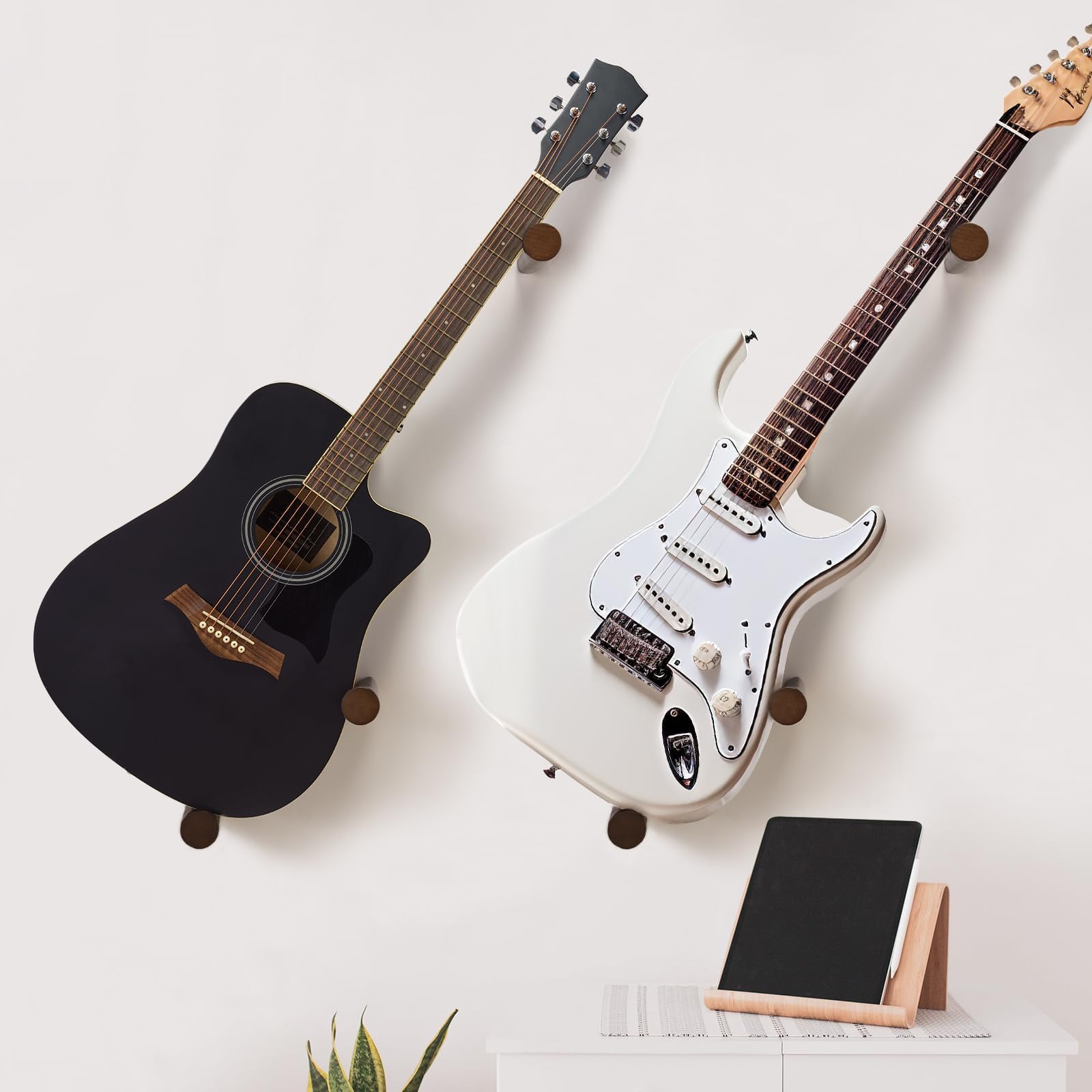 Colgador de pared horizontal para guitarra acústica y eléctrica, ukelele banjo (gris)