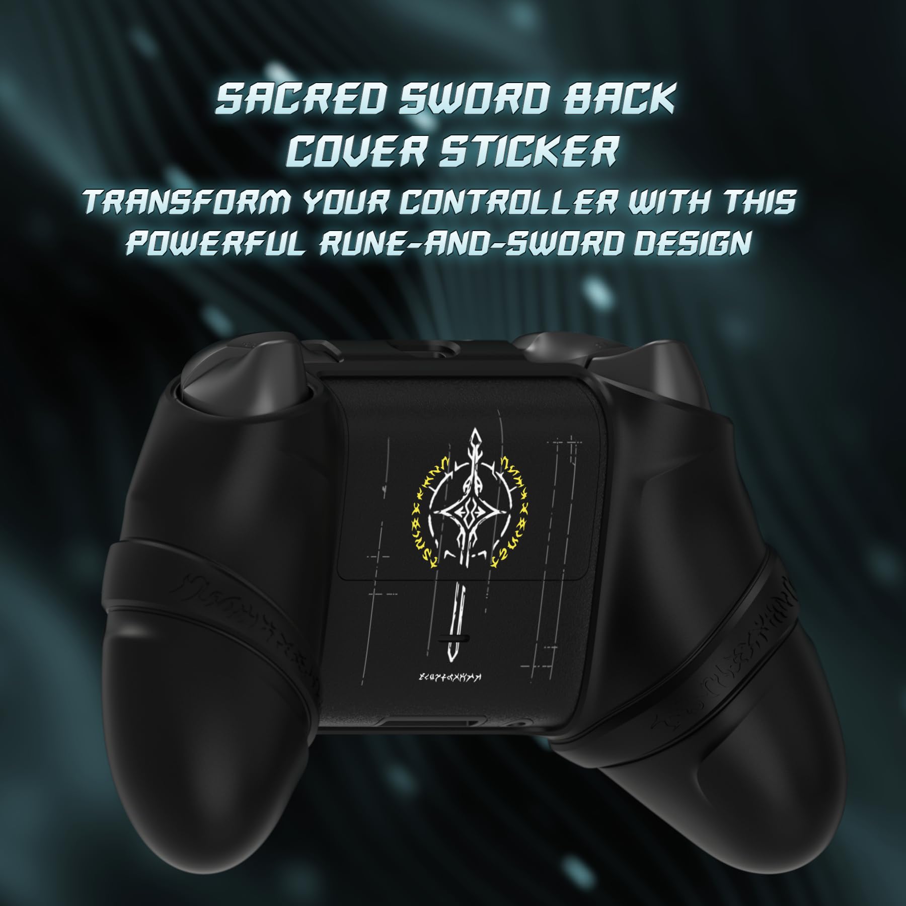 PlayVital Cover Controller per Xbox Series X/S Joystick, Custodia Skin Silicone Grip Antiscivolo & Copri Levette Analogiche & Adesivi per Xbox Core Wireless Controller, Runes, Nero