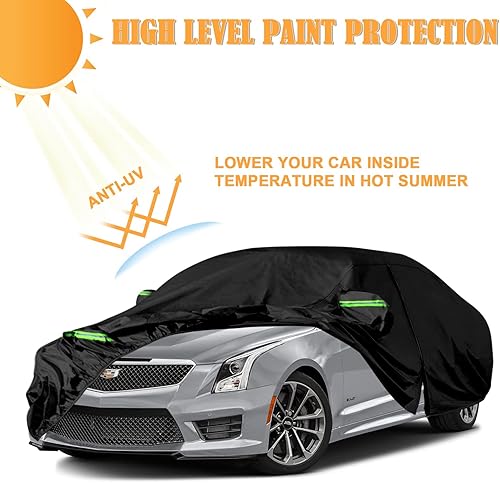 Miniatura 18 de Funda impermeable de repuesto para Cadillac DeVille Sedan Coupe 1989-2005, 210T, para todo tipo de clima, con puerta con cremallera, para nieve