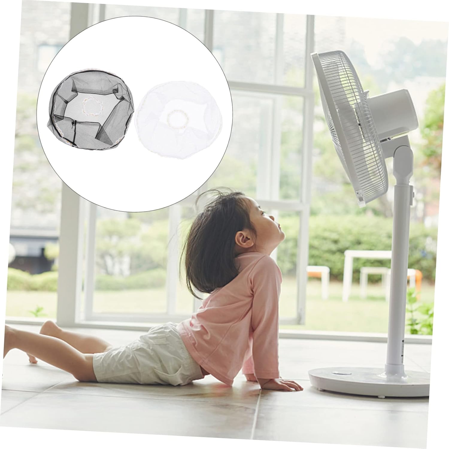 Zerodeko Sets Mesh Fan Cover Anti-pinch Fan Cover Safe Washable for Canadian Homes Pcs