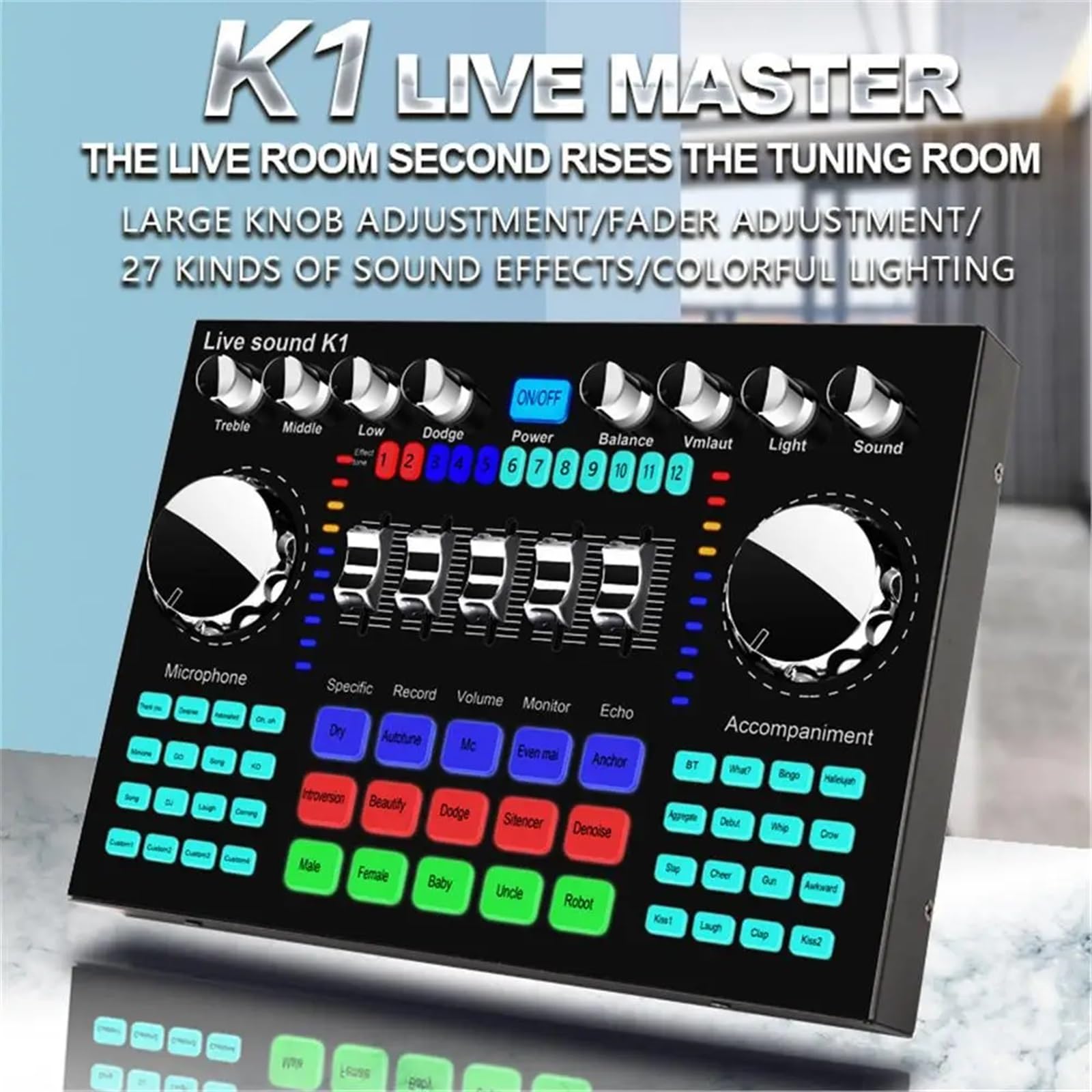 Scheda audio dal vivo K1 Internet portatile Trasmissione in diretta di celebrità Apparecchiature speciali Universali for la registrazione musicale per DJ professionisti