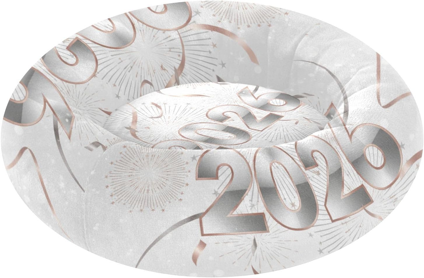 2026 Elegant Silver Celebration Pet Dog Beds Anxiety Relief fluffier Calming Bed for Small Size Pets Sleeping
