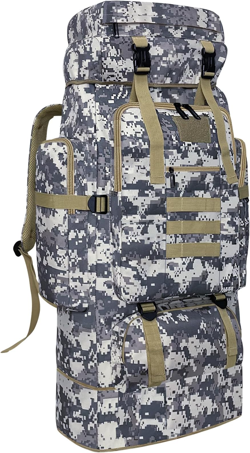 100L Hiking Backpack Camping Rucksack, 100 liters Large Capacity Outdoor Knapsack Travel Climbing Mountaineering Carry On Backpack Bag, Trekking Backpacking for Men Women, City Camo