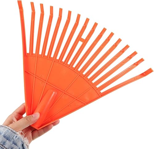 Miniatura 4 de BESTOYARD portátil de acero inoxidable ventilador de césped mango largo rastrillo de jardinería césped apéndice pesca extensión varilla rastrillo