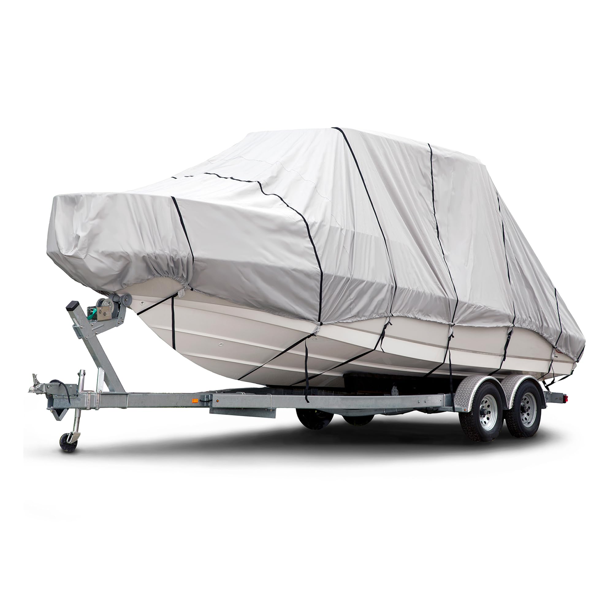 Budge Pokrowiec na łódź 600 Denier pasuje do łodzi Hard Top/T-Top B-621-X7 (długość 22 do 24 stóp, szara)