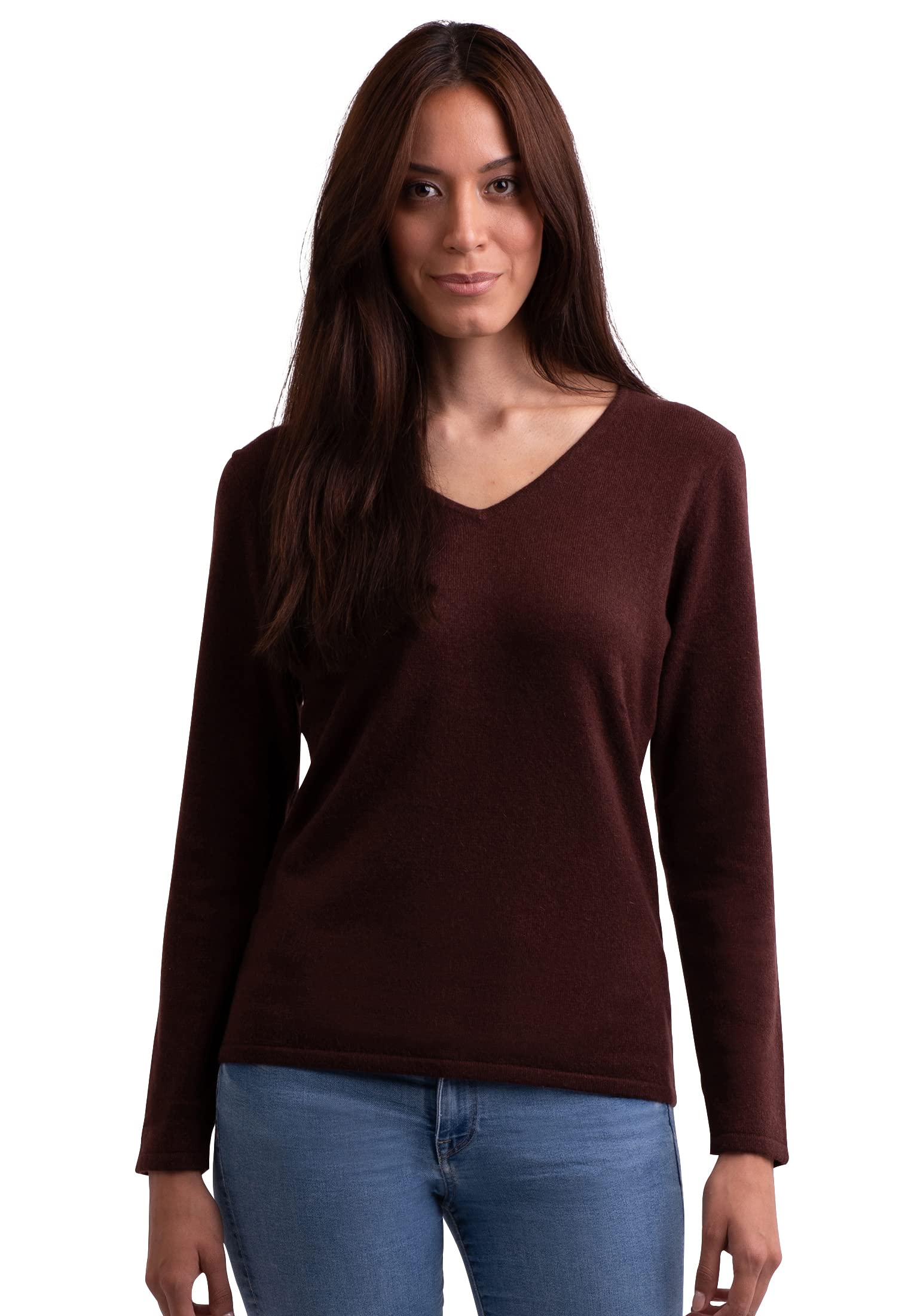 Cash-Mere.ch Women's Red Tin -Mere.ch 100% Mere Sweater, V-Neck 2-Ply Sweater, Xxl