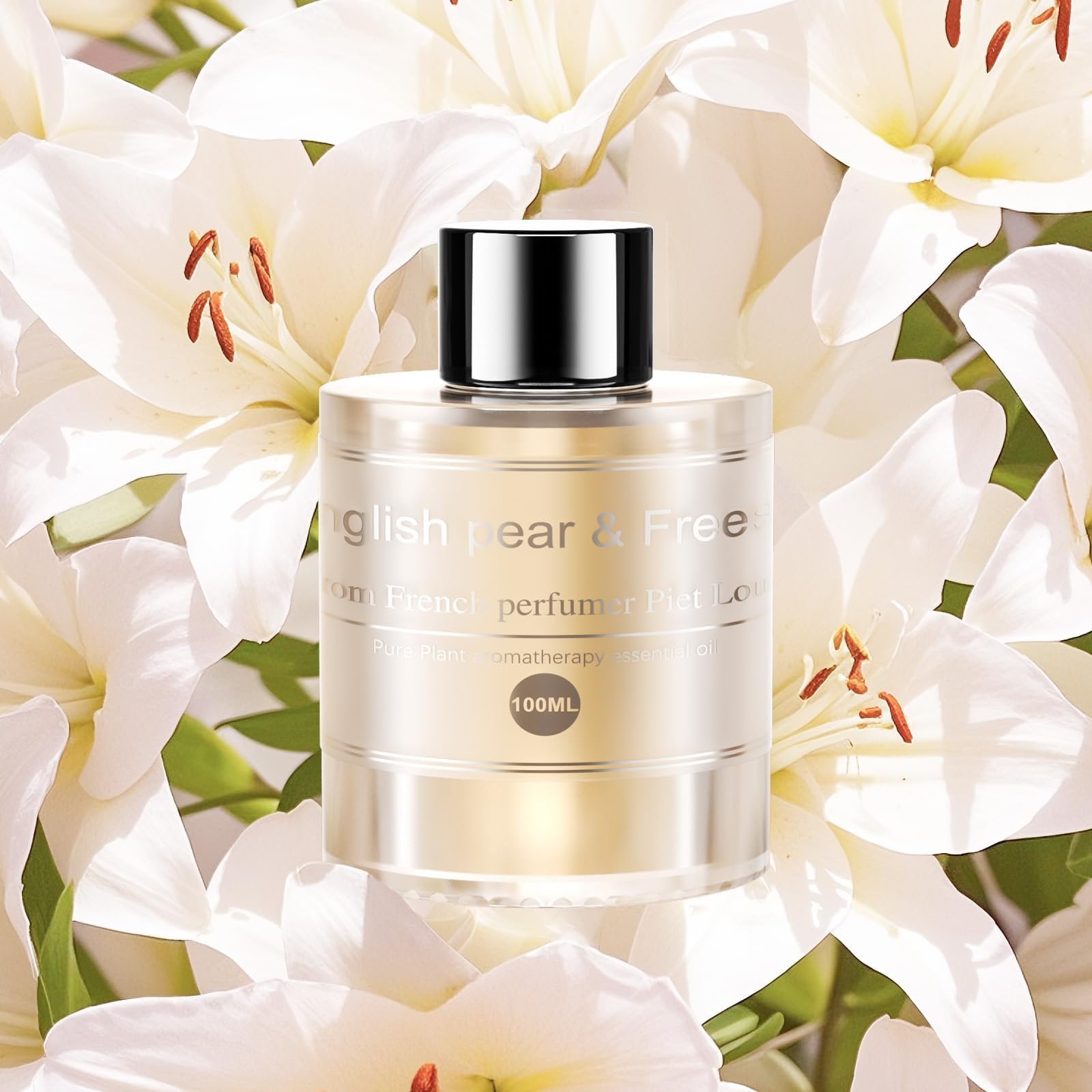 Amor Lyris Car Air Freshener Refill 3.5OZ/100ml Bottle, CO01/Dedicated Perfume Long Lasting Air Fresheners 6 Months, Car Diffuser Essential Oil Made of Natural Plant Extracts, British pear&amp;Fressia