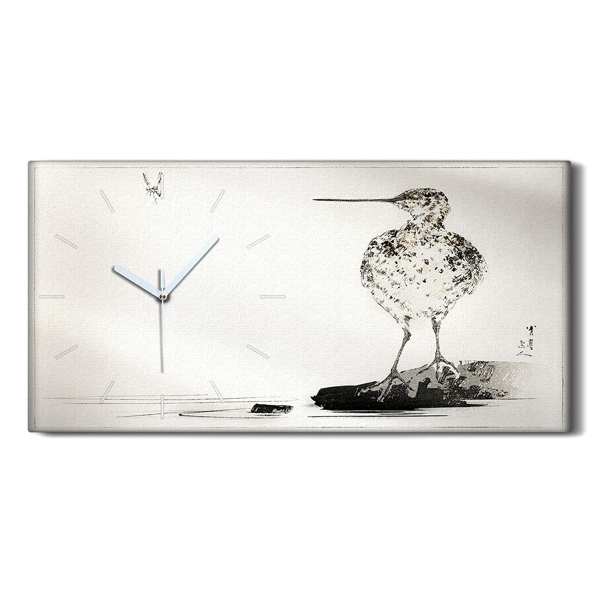 Horloge sur Toile 60x30cm pour Salon et Chambre - Décoration Style Asiatique