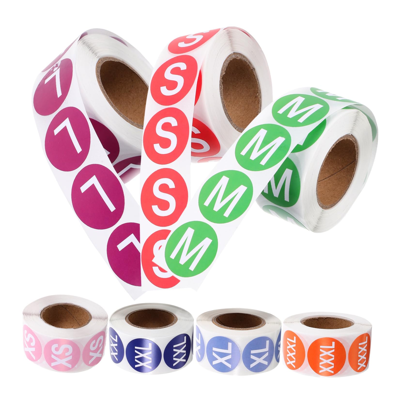 LALAFINA 21rotoli Etichette Adesive Per Abbigliamento Taglie - Stickers Autoadesivi Per Organizzare Vestiti Facili Da Applicare e Resistenti Per Uso Domestico e Al Dettaglio