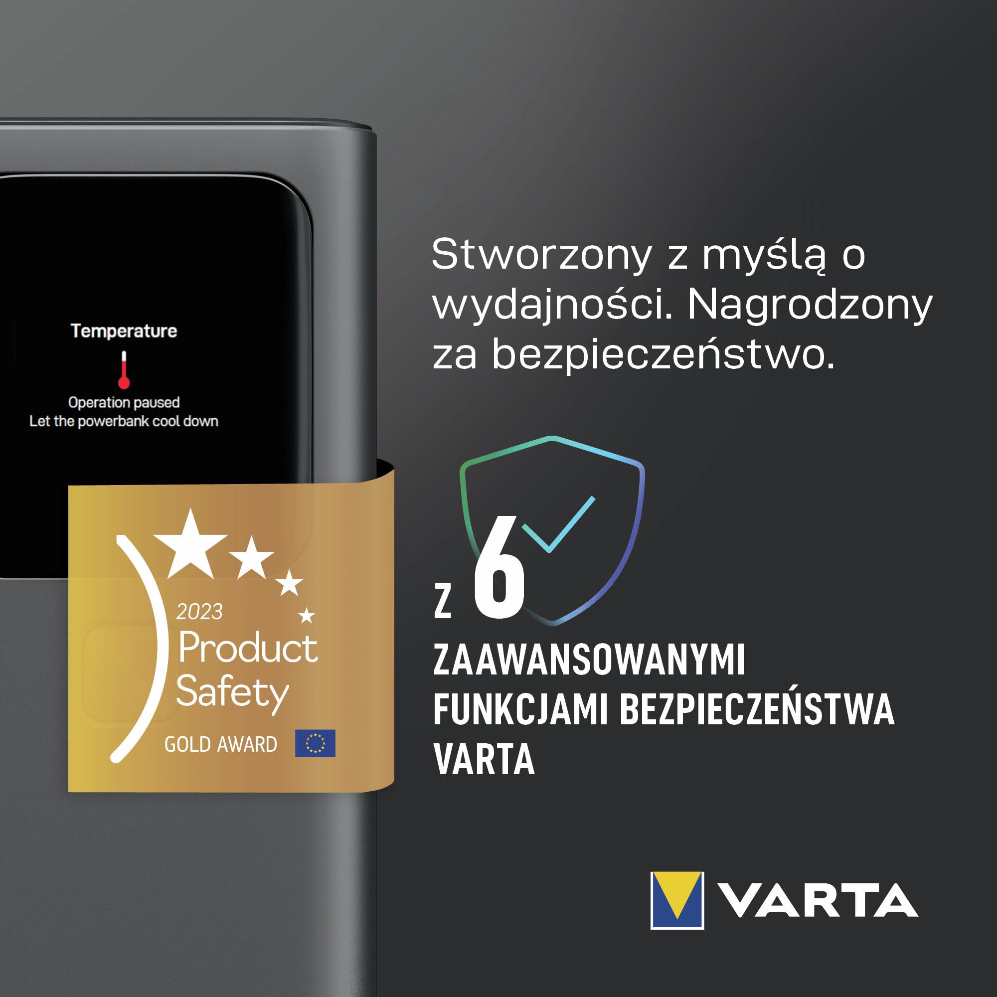 Superszybki VARTA Power Bank 140 W 27000mAh, 2x USB-C, 1x USB-A, powerbank do laptopa, smartfona i tabletu, wyświetlacz cyfrowy, zdolny do lotu, w zestawie kabel 140 W