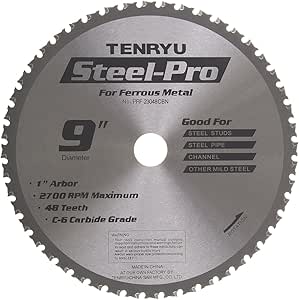 Tenryu 12-Inch 60 Tooth TCG Metal Cutting Blade - Low RPM Dry Cut Saw Blade