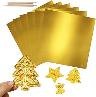 100 Sheets Gold Tin Foil Squares, 6x6 Inch Heavy Duty Aluminum Foil Shee...