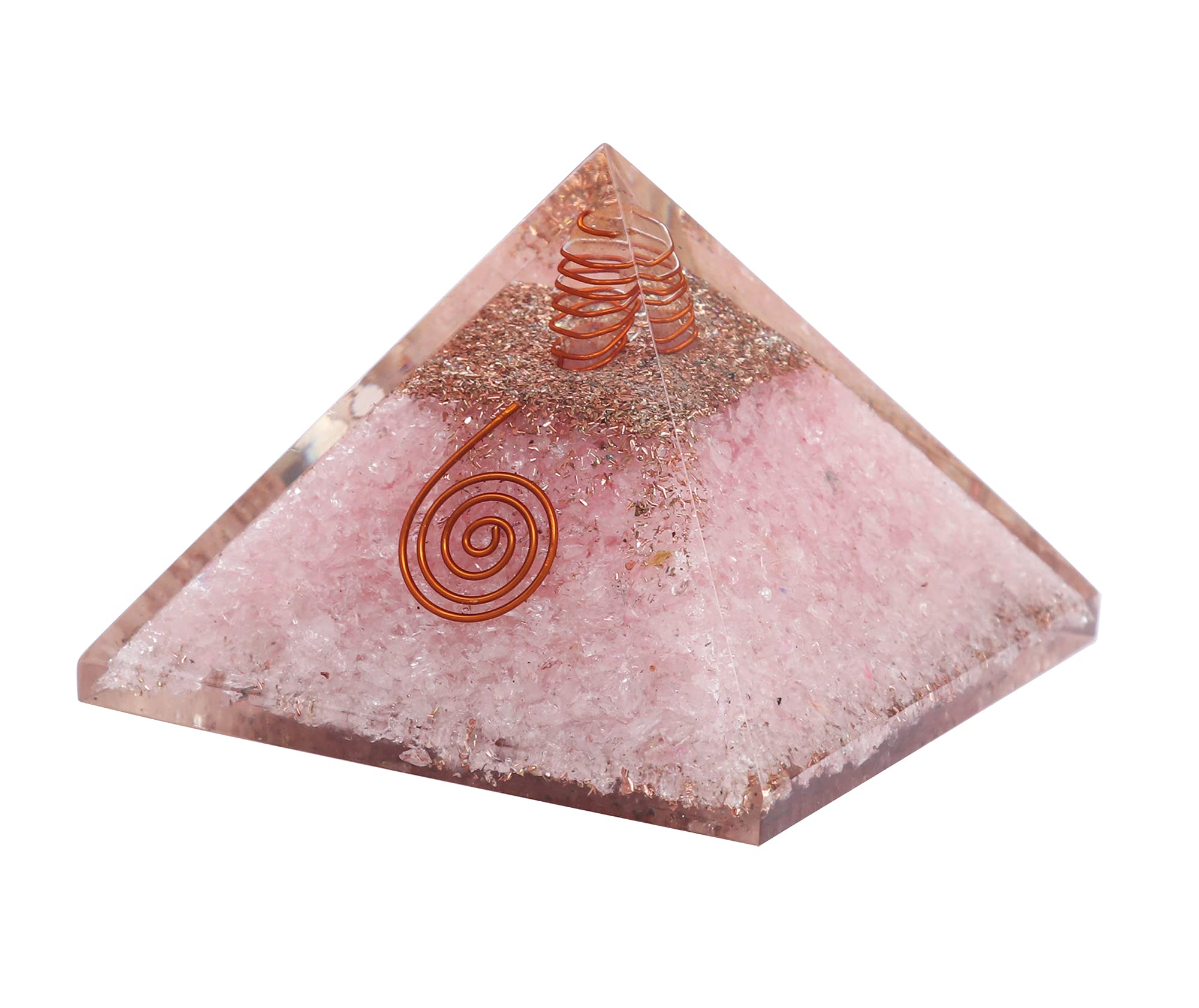 Crocon Rose Quartz pyramid healing stone gemstone pyramid stones reiki crystal chakra divination collection organite home enlightened 2.5 inch app.