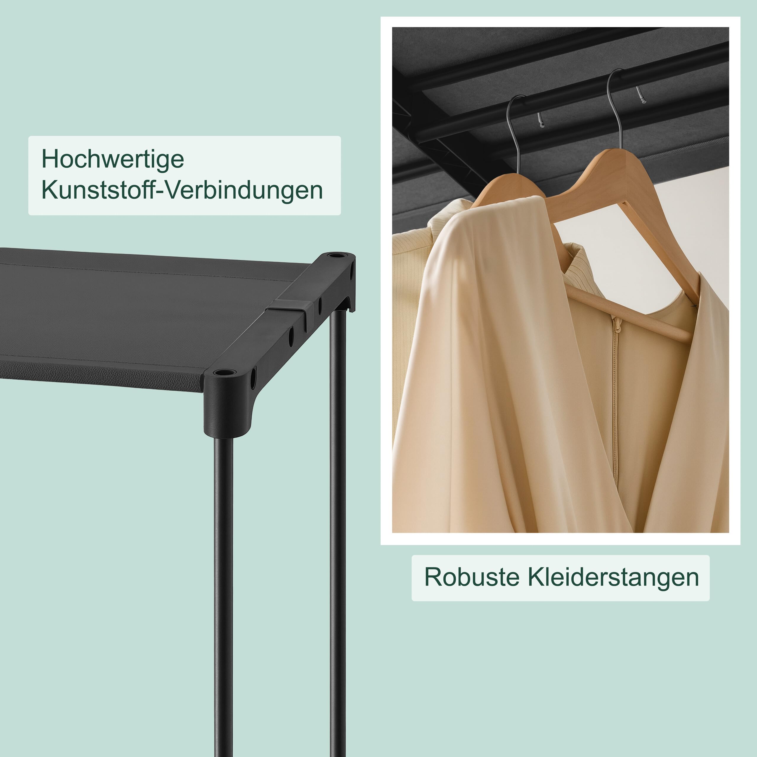 Relaxdays Garderobe, offener Kleiderschrank, Ablagen & Kleiderstangen, Kleiderständer, Flexibles Stecksystem, Farbwahl