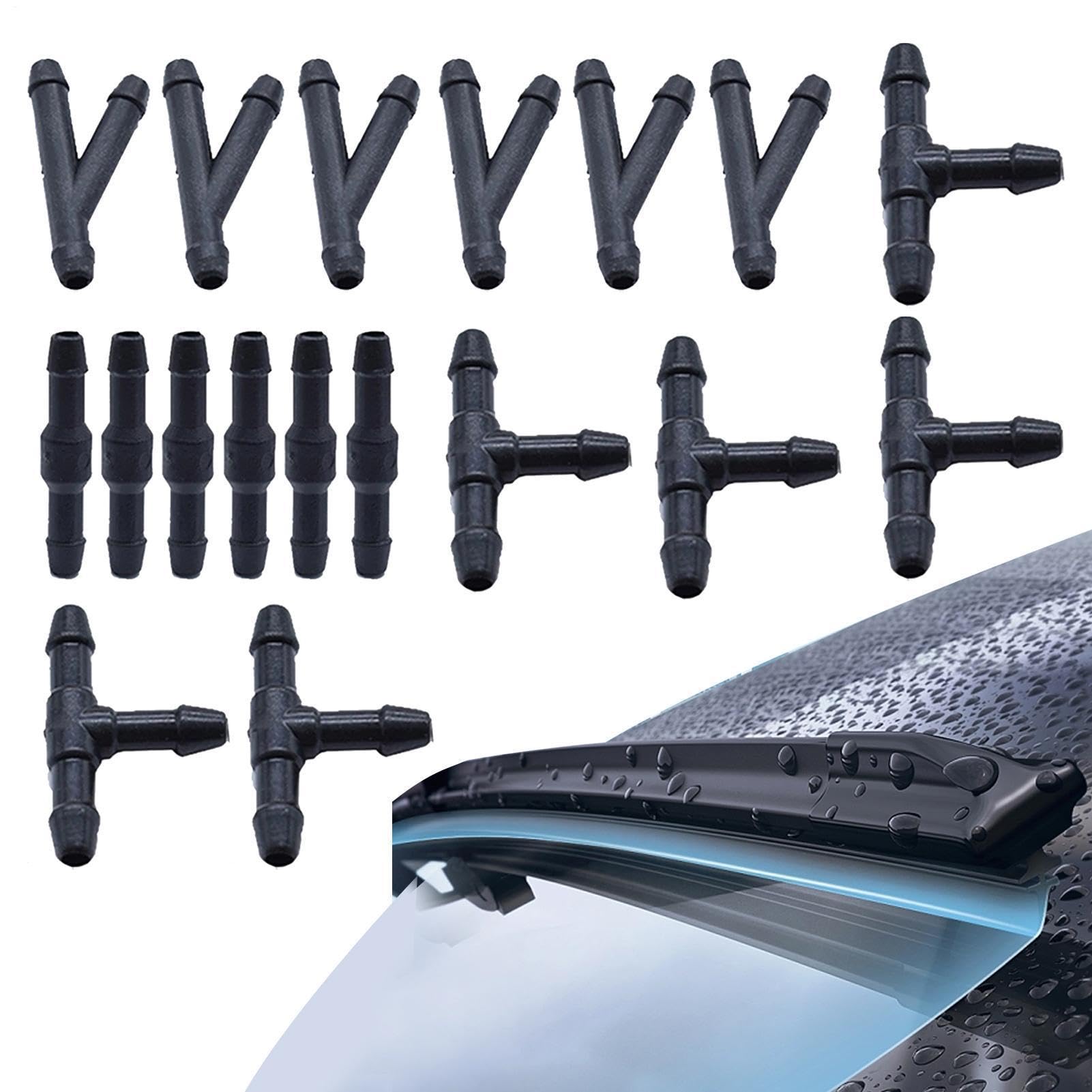 Windshield Washer Sprayer - Connector Pipe Joint Kit, Interchangeable Hose Fitting Set | Perfect for Car Cleaning System Tubing Linkage Fluid Distribution Maintenance Replacement Automotive Repair Usa