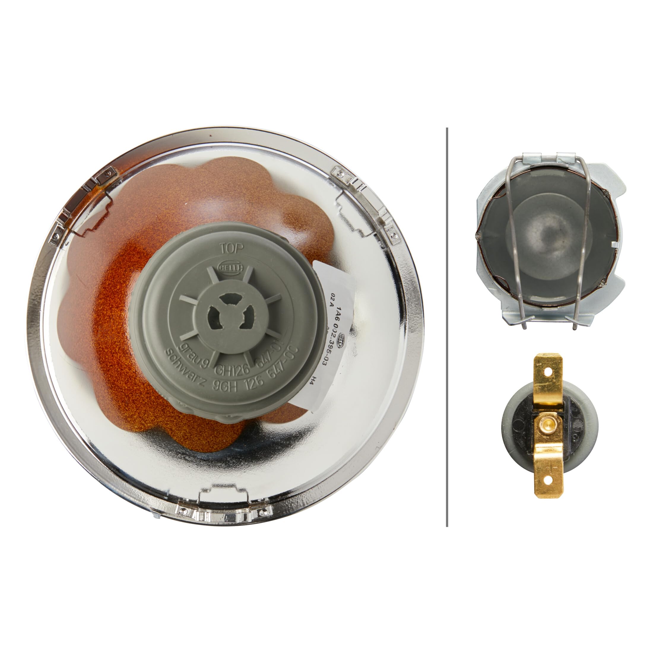 HELLA 1A6 002 395-031 Halogen Zestaw, reflektor - 12V - okrągły - Liczba referencyjna: 20 - ECE - Szyba rozpraszająca wypukła - z lewej/z prawej