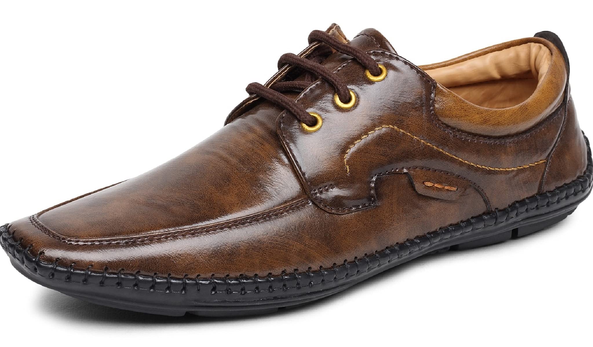 Zixer Men Flexible Stitched Sole Premium Synthetic Leather Semi Formal Shoes for Men || Casual Shoes for Boys || Ethnic Shoes for Men (Brown, Numeric_9) (B098TVVX7Y) Amazon Price History, Amazon Price Tracker