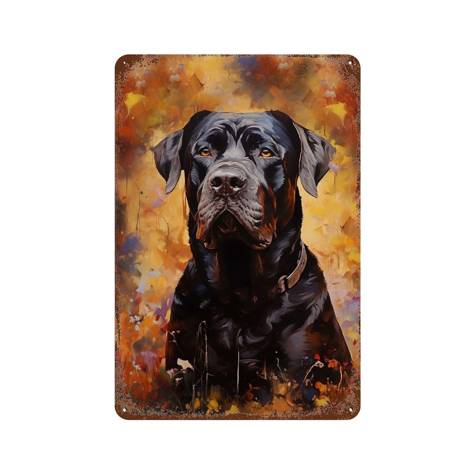 Garage Style Black Cane Corso Dog Distressed Metal Wall Sign 11.8"x7.9", Retro Wall Decor for Bar And Workshop
