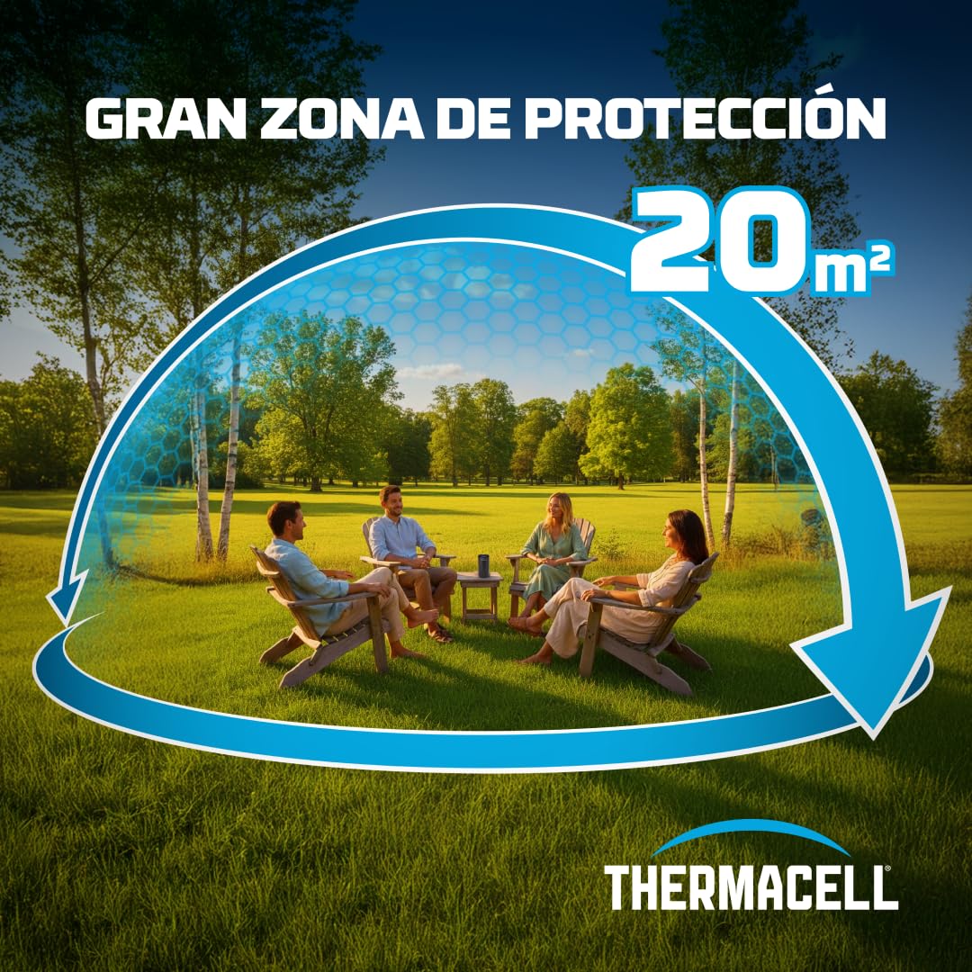 Thermacell Difusor Antimosquitos para Exteriores – Protección 20 m², Sin DEET, Navy