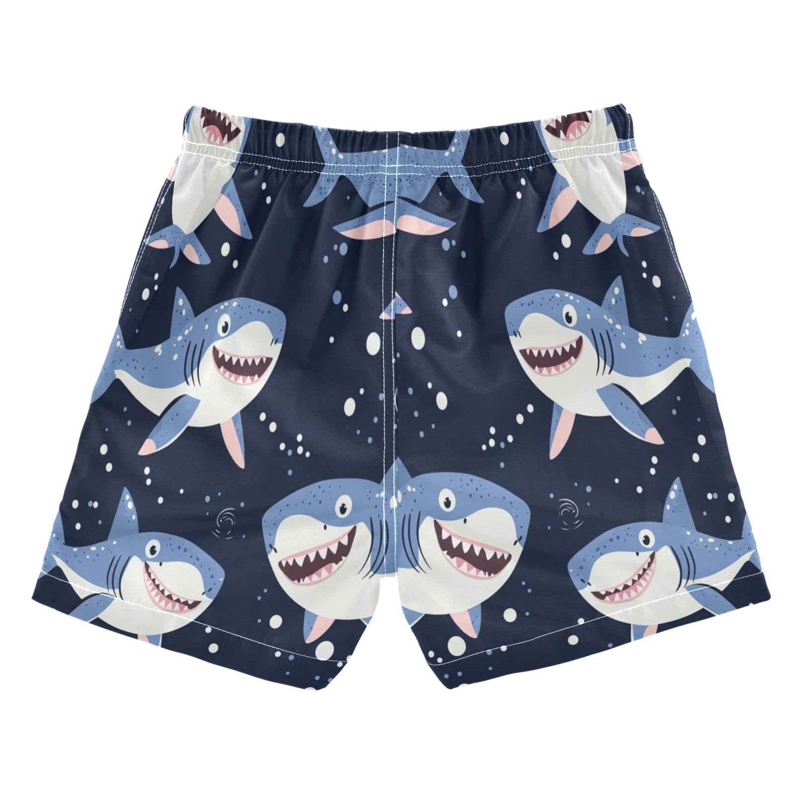 Jucciaco Boys Swim Trunk Quick Dry Beach Board Shorts Shark Cartoon Fish Ocean Swimwear for Kids