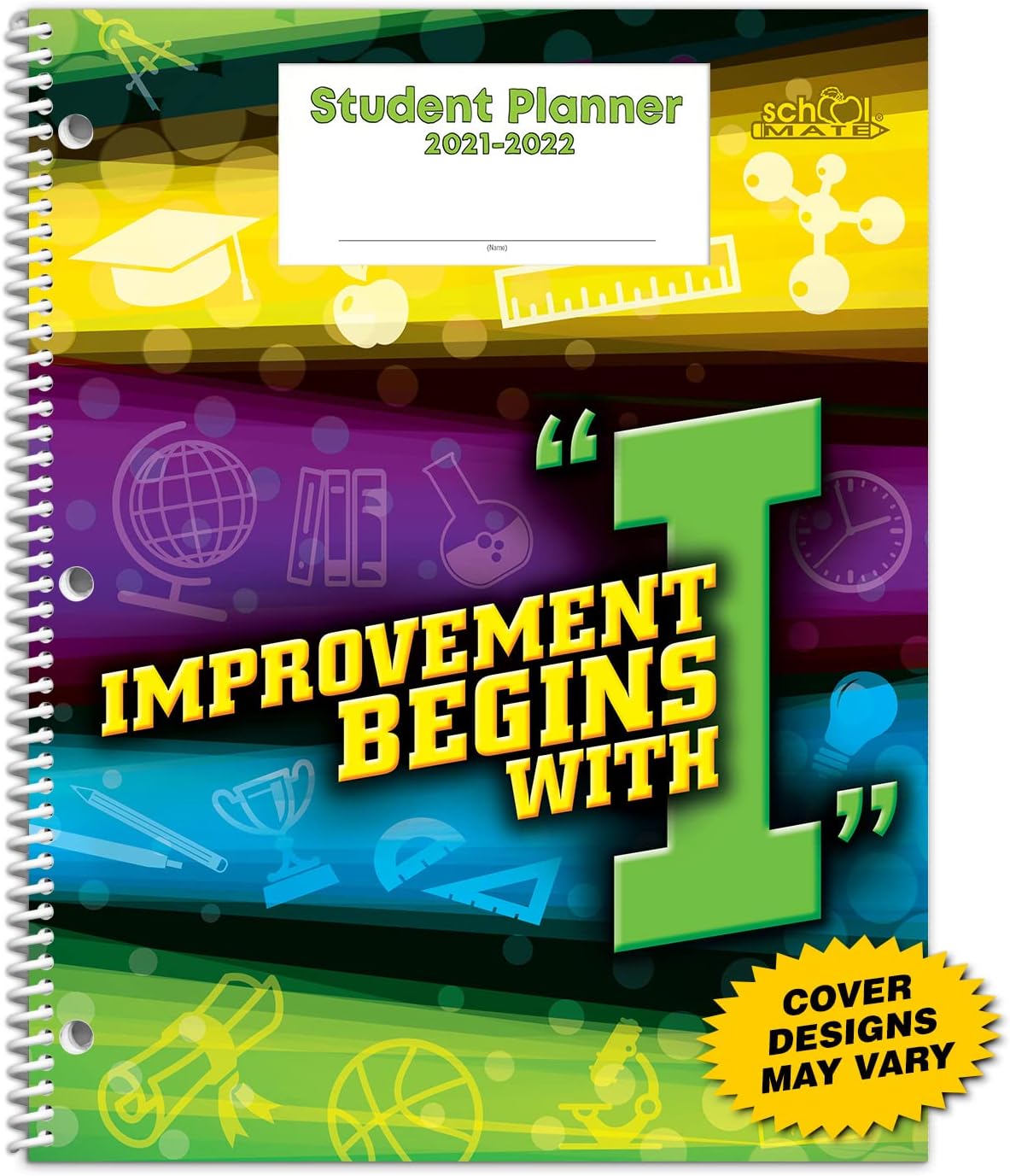Dated Elementary Student Planner for 2021-22 Academic Year, School Mate Brand, 8.5"x11" Weekly Matrix Format