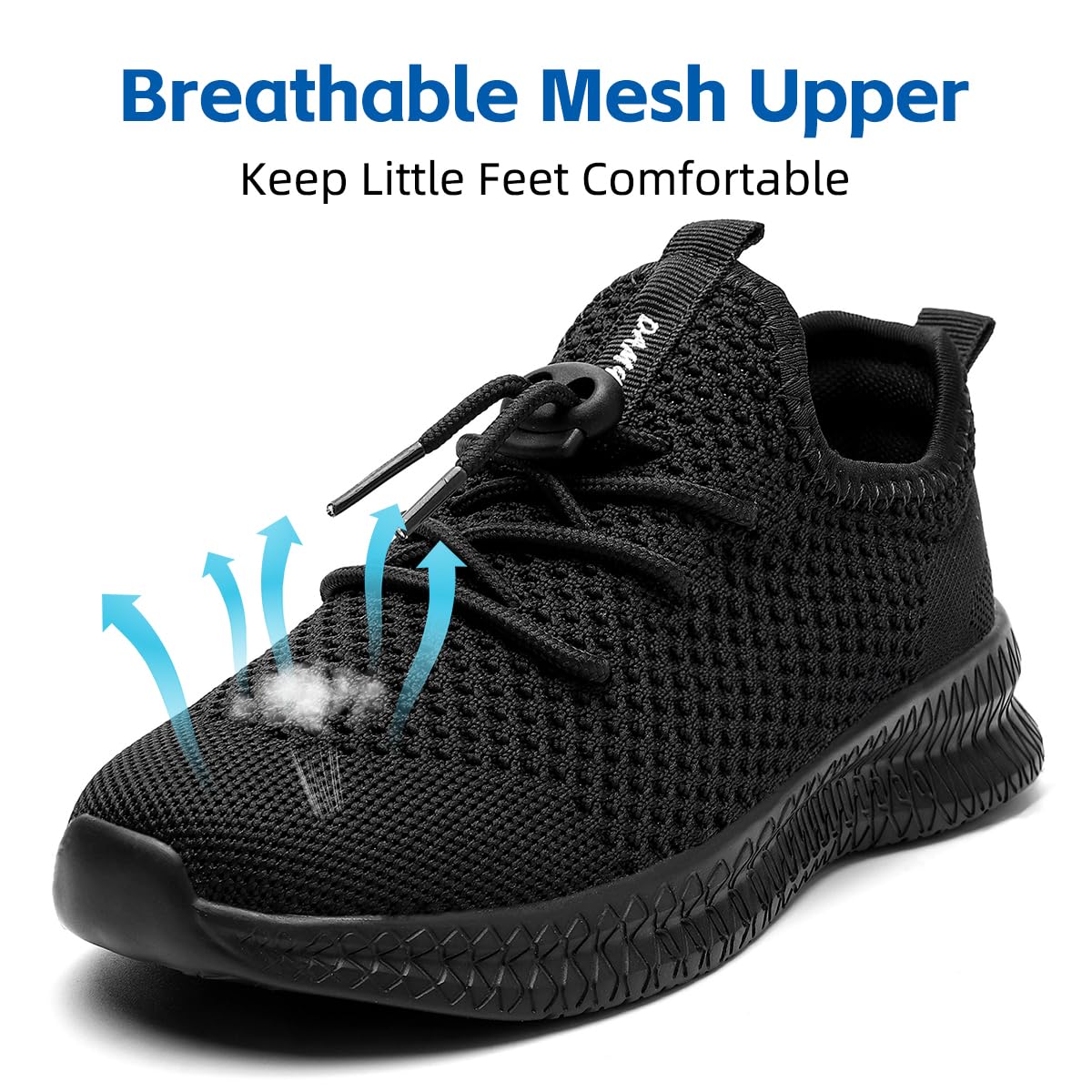 XKOWUO Boy Shoes Kids Running Shoes Walking Tennis Sneakers Girls Child Athletic Lightweight Breathable Unisex Black Size 3 Big Kid