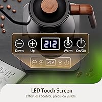 Vista 8 de Hazel Quinn Gooseneck Electric Kettle - 0.8L / 27oz, Precise Temperature Control, 4-Hour Keep Warm, 1000W Fast Boil, 304 Stainless Steel