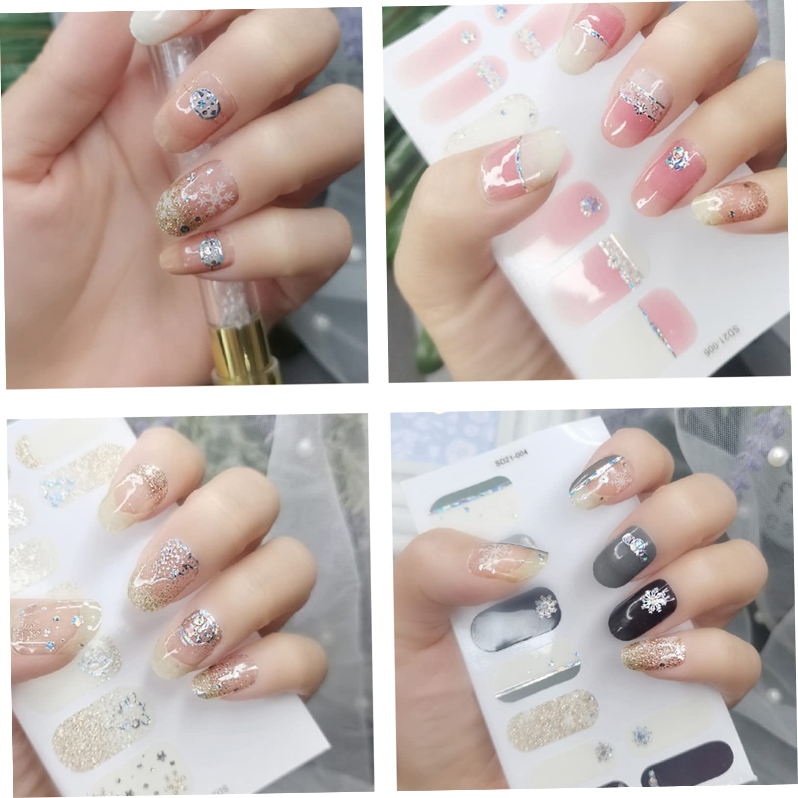 FRCOLOR 30 Fogli adesivi per decalcomanie per adesivi natale manicure strisce per a totale gel per decalcomanie per smalto accessori per