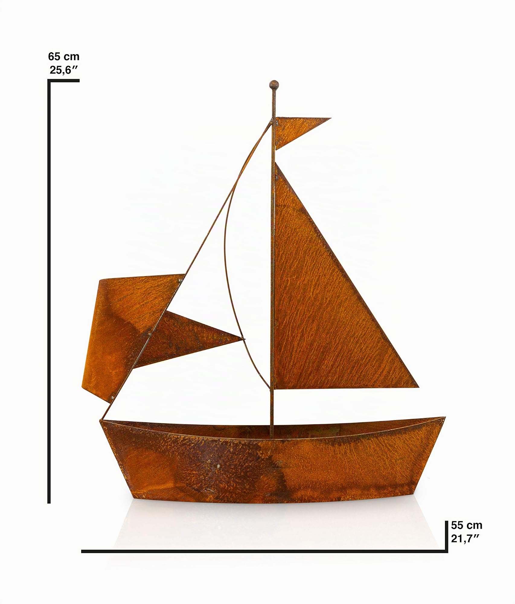 Gartendeko Rostoptik Segelschiff - Rost Deko für Garten zum Bepflanzen - Maritime Edelrost Gartendeko