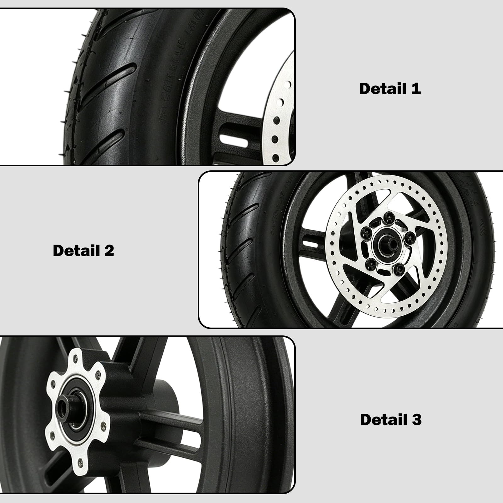 Roue arrière de trottinette électrique 8,5 pouces, pneus gonflables avec frein à disque de 110 mm, robuste et fiable, anti-crevaison et résistant à l'abrasion pour Xiaomi M365/1S/Lite