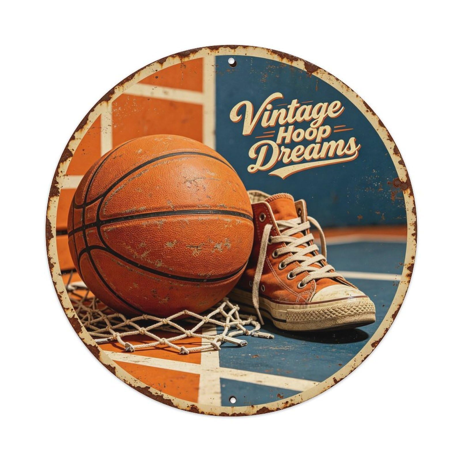Vintage Hoop Dreams Metal Tin Sign Plaque