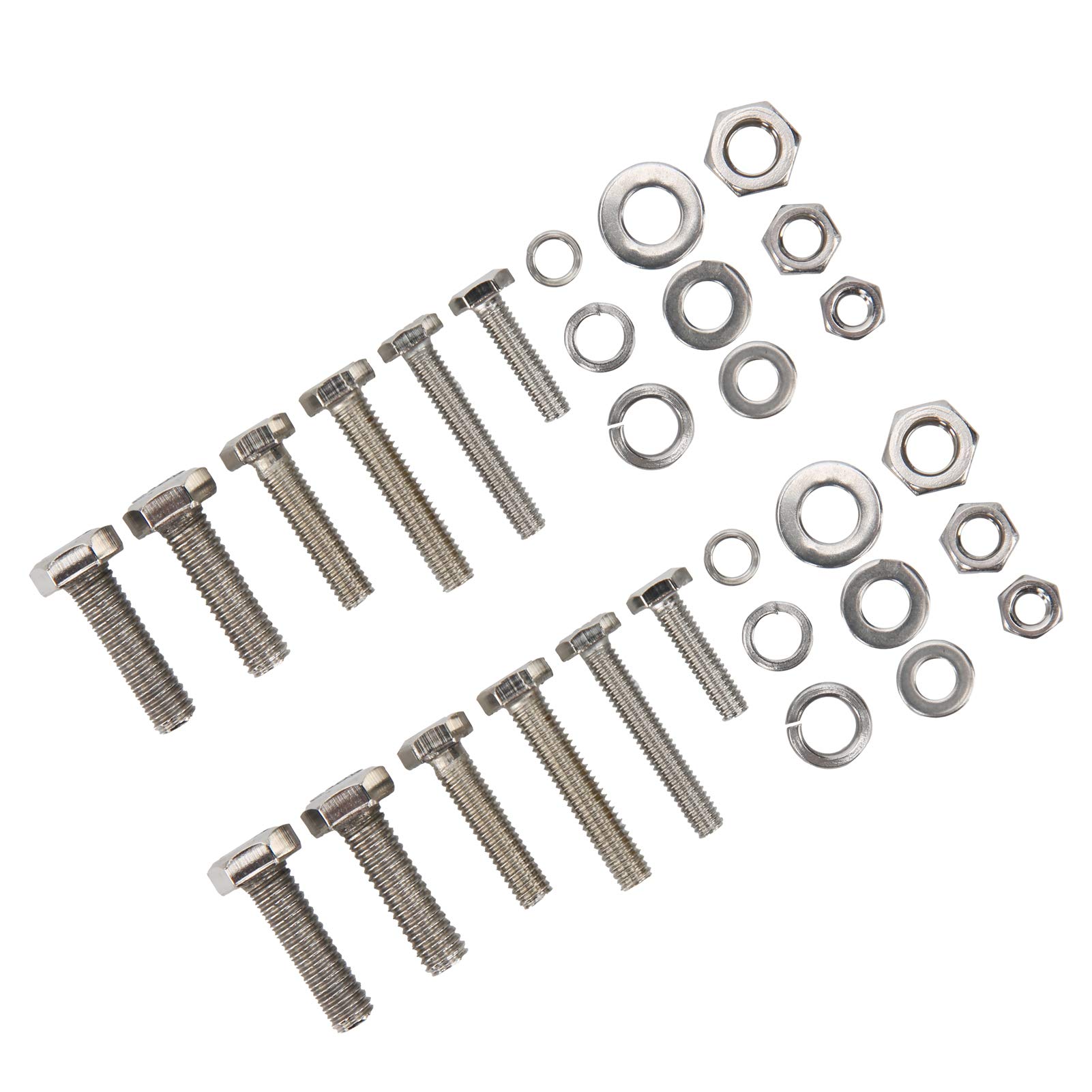 Sechskantmuttern und Bolzen Sortiment Kit, 475pcs M4-6 16-25 mm 304 Edelstahl Sechskantschrauben Muttern Dichtung für Maschinenindustrie in Home Office-Ausrüstung und Schiffsbaugru