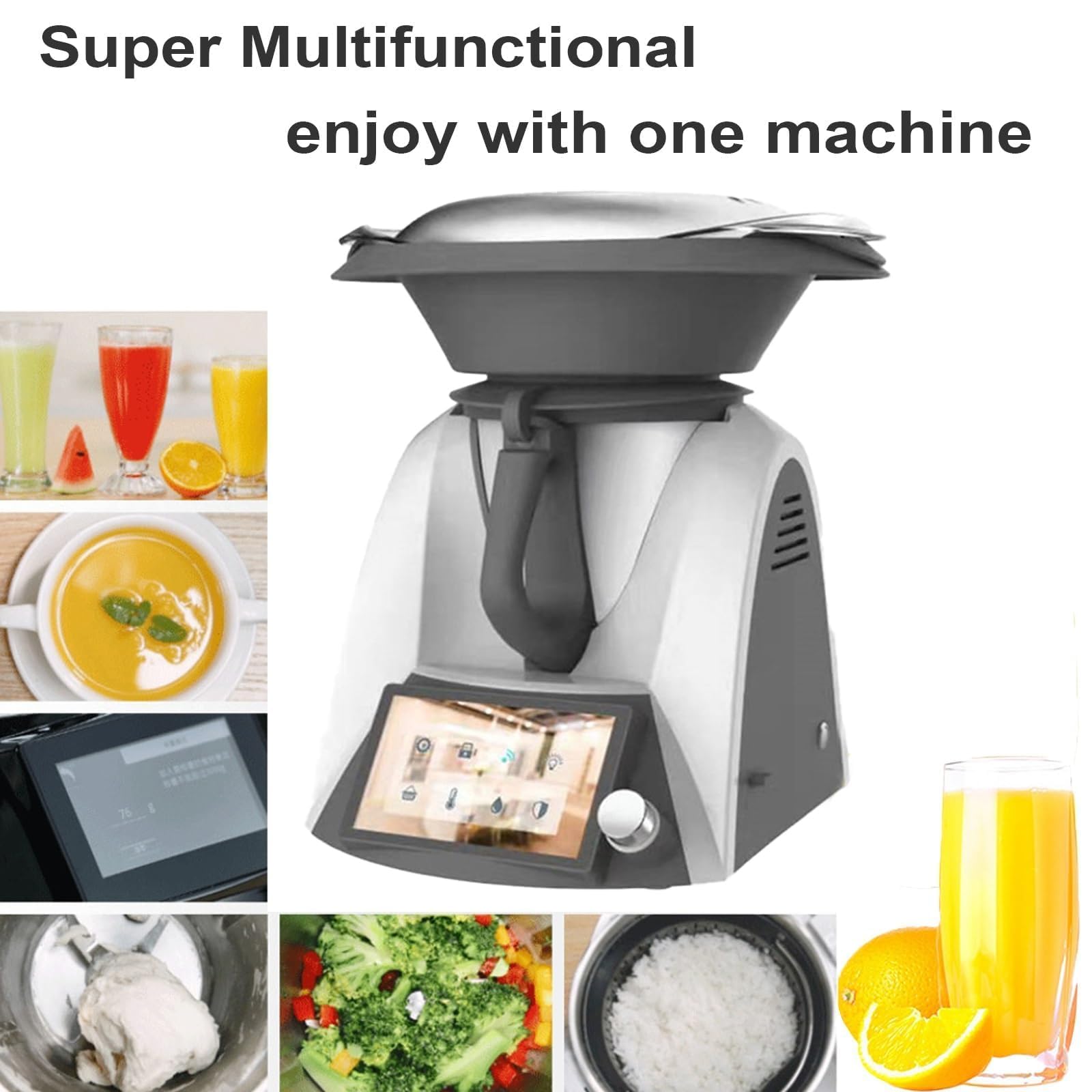 Robot de cocina eléctrico Thermomixer, pantalla TFT de 7 pulgadas, 35-11000 RPM, mezcla de 360° para freír y guisar, máquina de cocina versátil