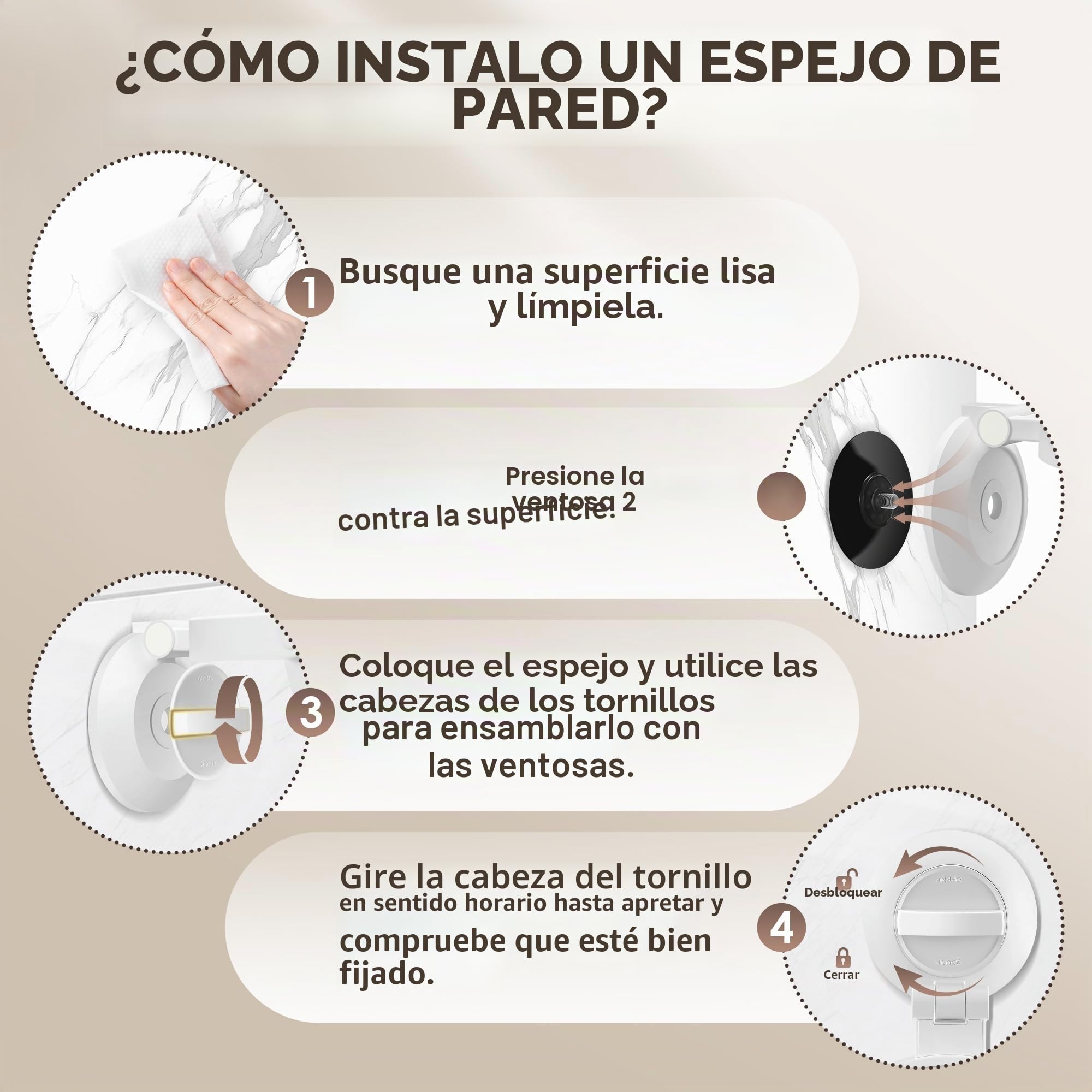 MOMOKUBA espejo giratorio 360° con luz de 30 aumento, 3 modos LED, ventosa recargable para baño