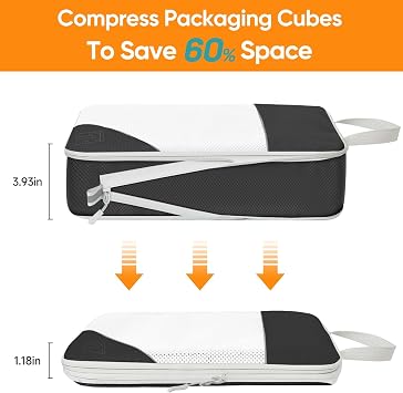 Compression Packing Cubes 10 Sets,Travel Luggage Packing Organizers Extensible Suitcase Organiser Bags Set for Travel Essentials Bag or Home Storage