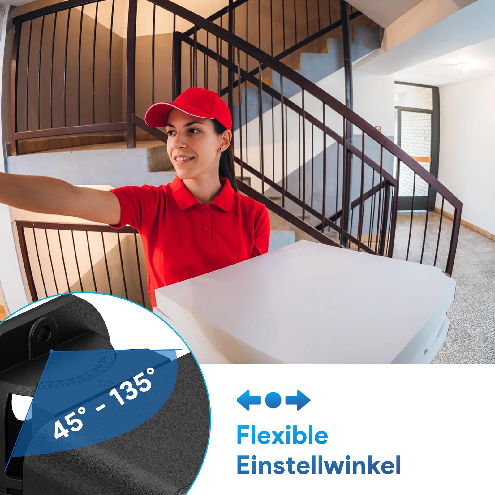 Soporte para Timbre con Vídeo a Prueba de Lluvia, 45-135° Compatible con Video Doorbell Wired/Pro-Pro2/4/3 Plus/3/2/1(Batería), Soporte Angular Antirrobo para Timbre, Accesorios Ajustables para Timbre
