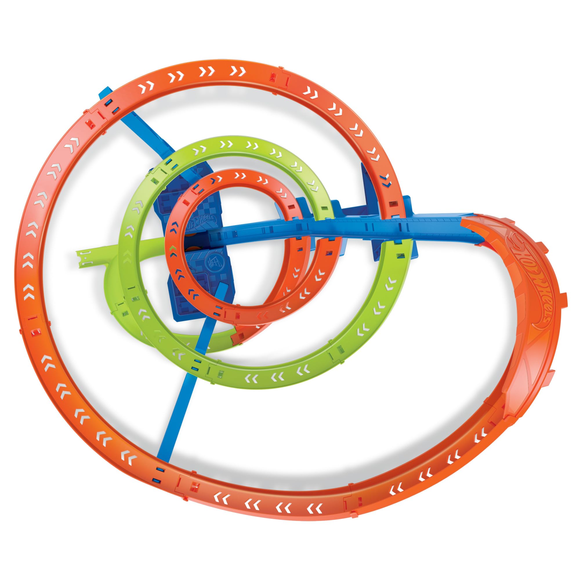 Hot Wheels HJT51 - Action Crash-Spirale Autorennbahn mit Crash-Zonen und Batterie-betriebenem Beschleuniger, enthält 1 Spielzeugauto, Spielzeug für Kinder ab 5 Jahren
