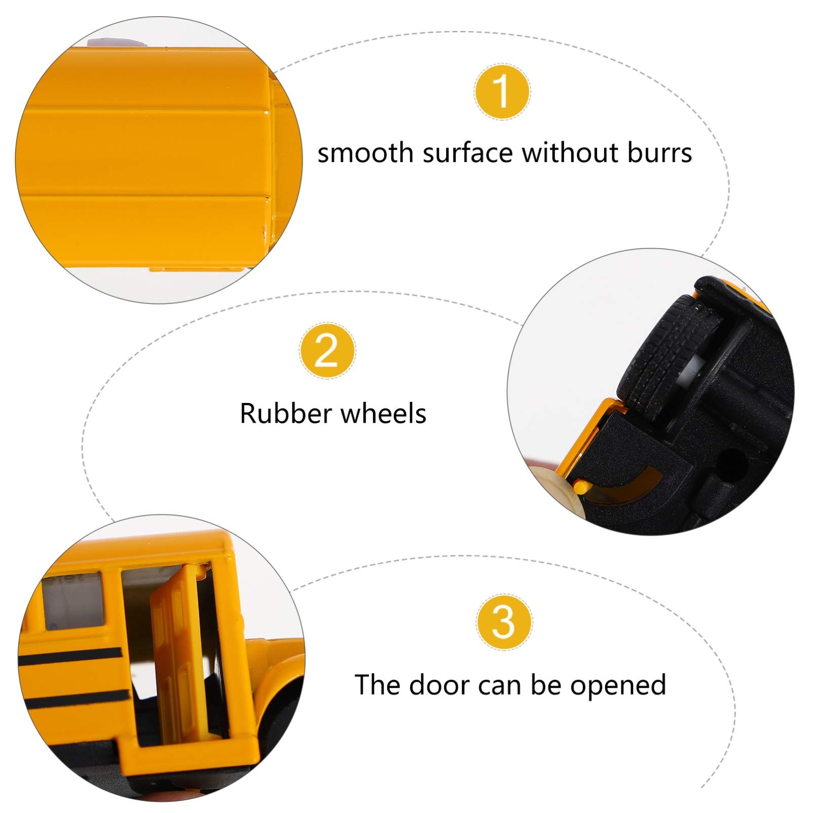 TOYANDONA Scuolabus Modello Giallo, Autobus Veicoli da Gioco Ritirare, per Bambini, Arancione, 13 x 4 cm