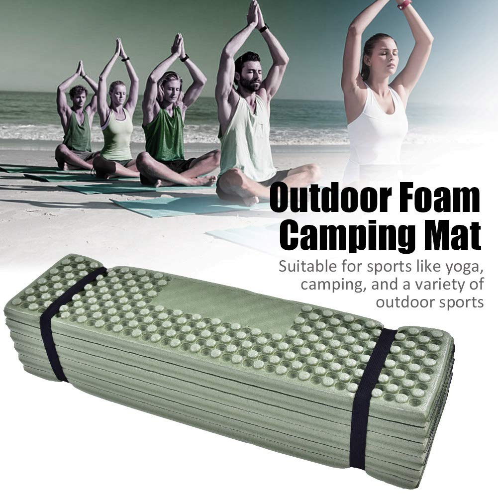 Folding Sleeping Pad, Outdoor Foldable Beach Mats Camping Tent Sleeping Pad Waterproof Mattress for Yoga, Camping, Picnic(Green)