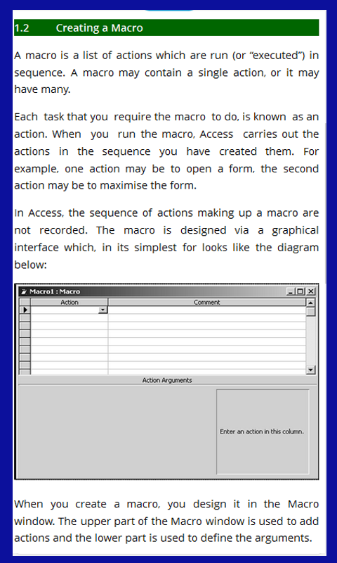 Tutorials For Ms Access 2003 Macros - App on Amazon Appstore