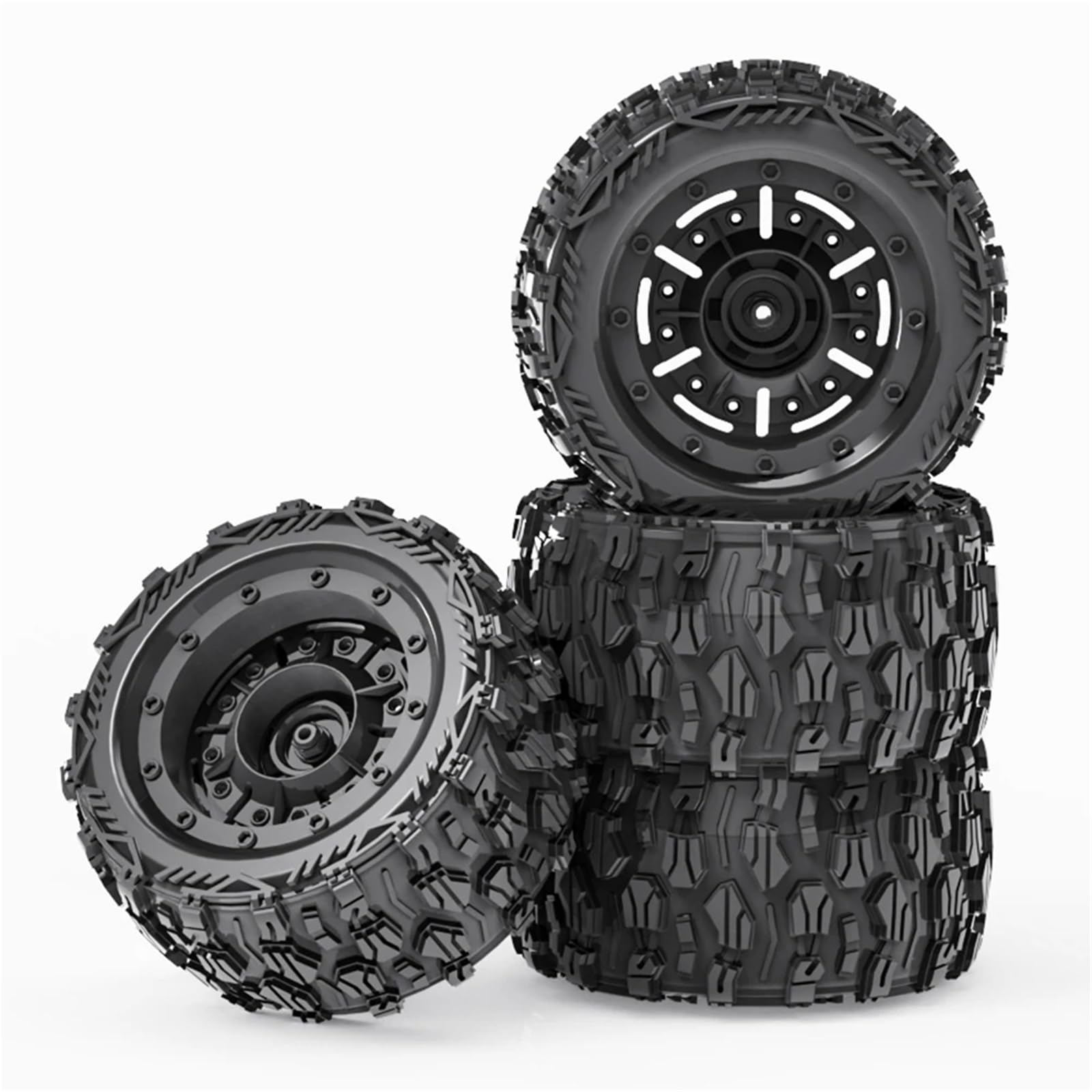 para Racing MT-16 1/16 Llanta Goma Rueda Neumáticos Hexagonales 12mm 84mm Diámetro Exterior Esponja Nailon Repuesto Modificado Coche Todoterreno 4 Uds Neumático