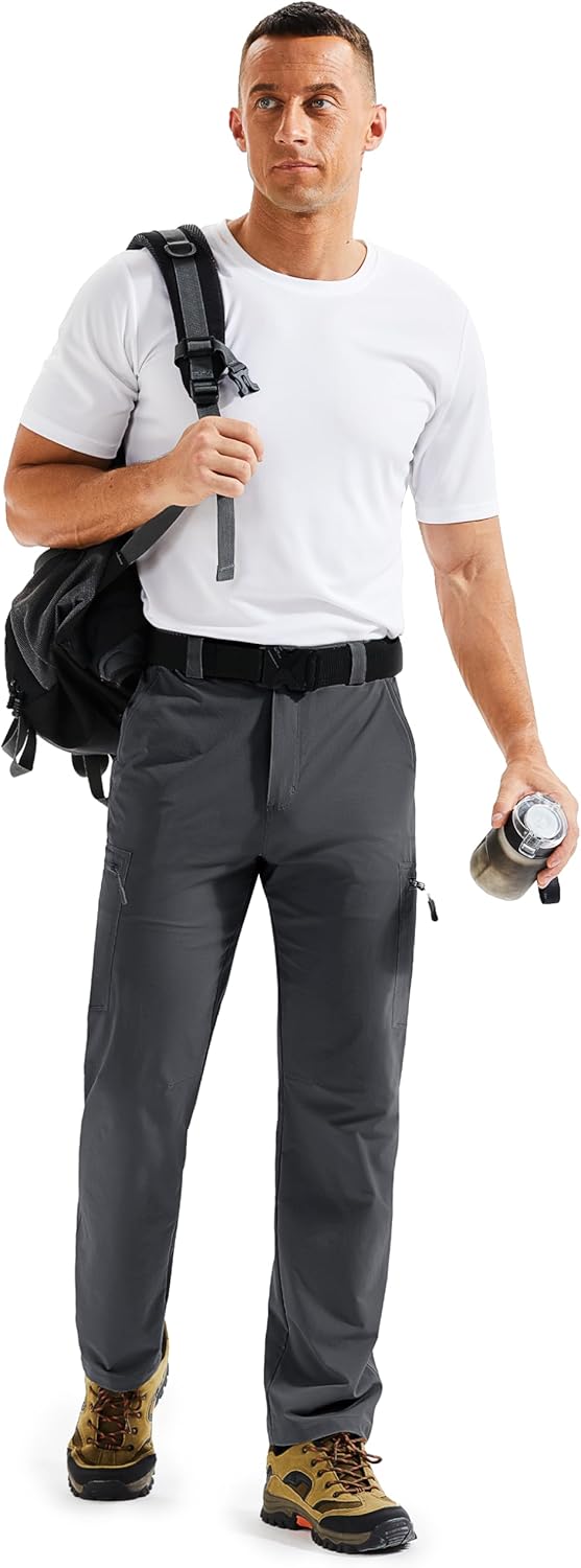 TACVASEN Men's Hiking Pants Lightweight Quick Dry Water Resistant Travel Work Fishing Pants Outdoor 6 Pockets - Image 6