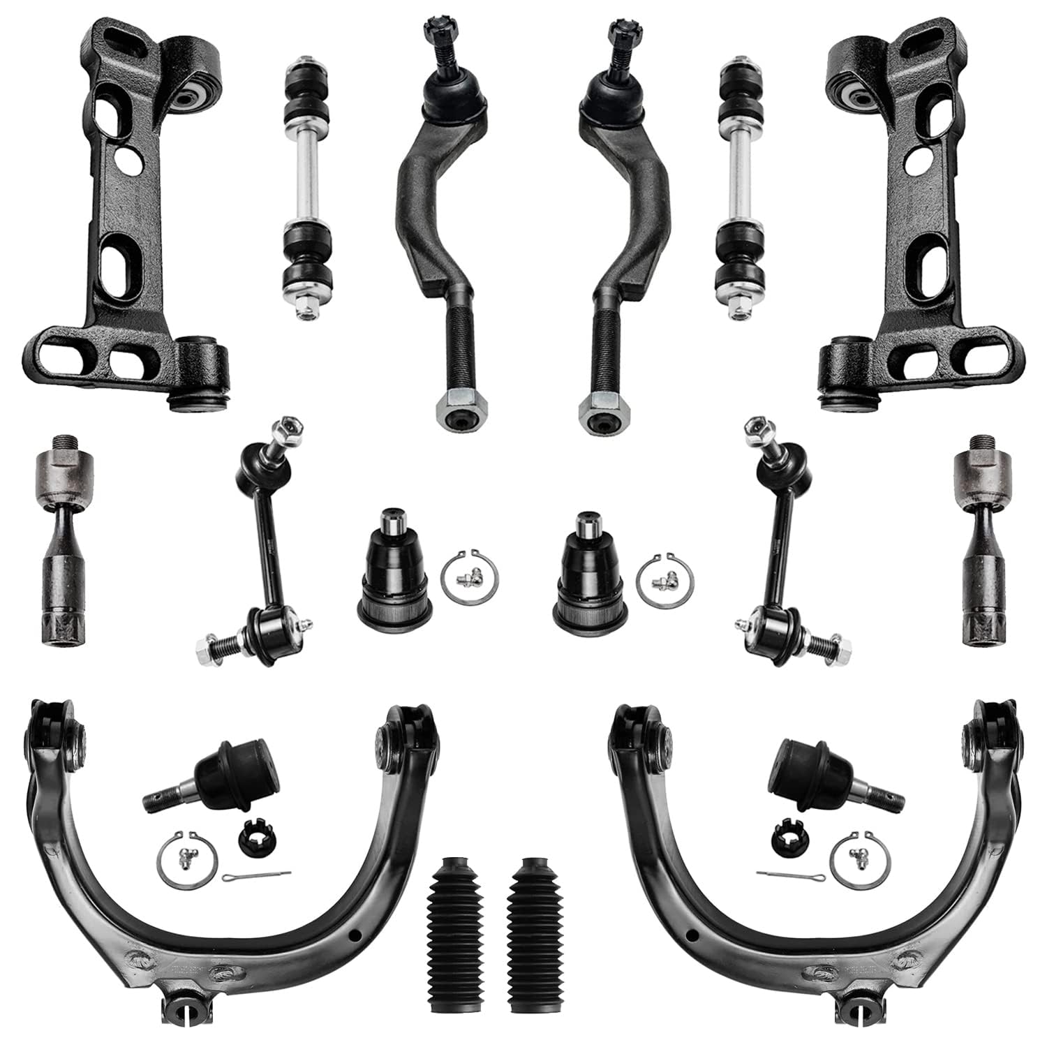 Detroit Axle - 18pc Front End Kit for 2008 2009 Chevy Trailblazer GMC Envoy