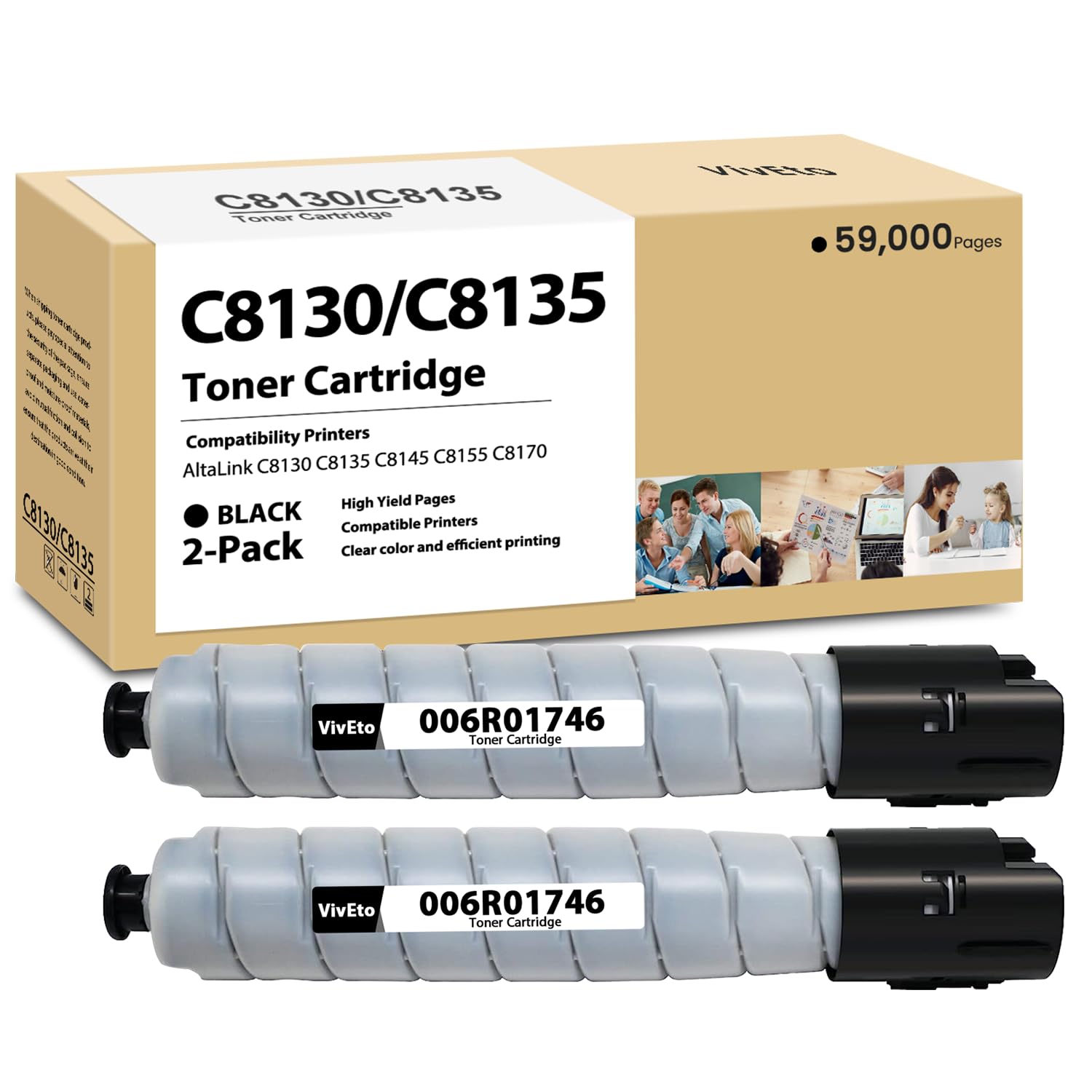 AltaLink C8130 Toner Cartridge (with New Chip) Replacement for Xerox C8170 C8130 C8145 006R01746 Toner for AltaLink C8130 C8135 C8145 C8155 C8170