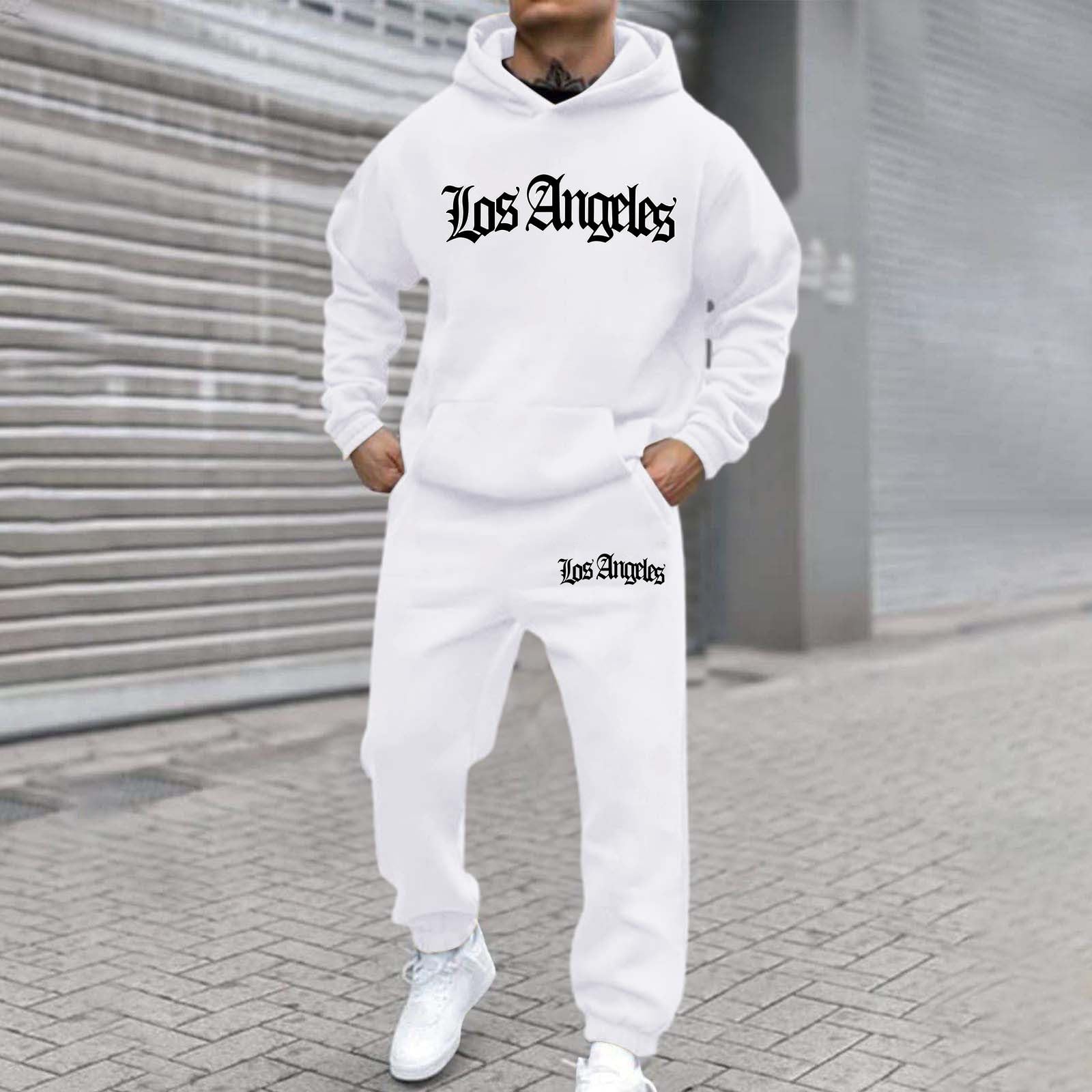 Générique Męski 2-częściowy zestaw bawełniany strój sportowy t-shirt szorty lato na co dzień wygodne lekkie miękkie oddychające na co dzień moda fitness jogging wypoczynek wakacje A54, biały, S