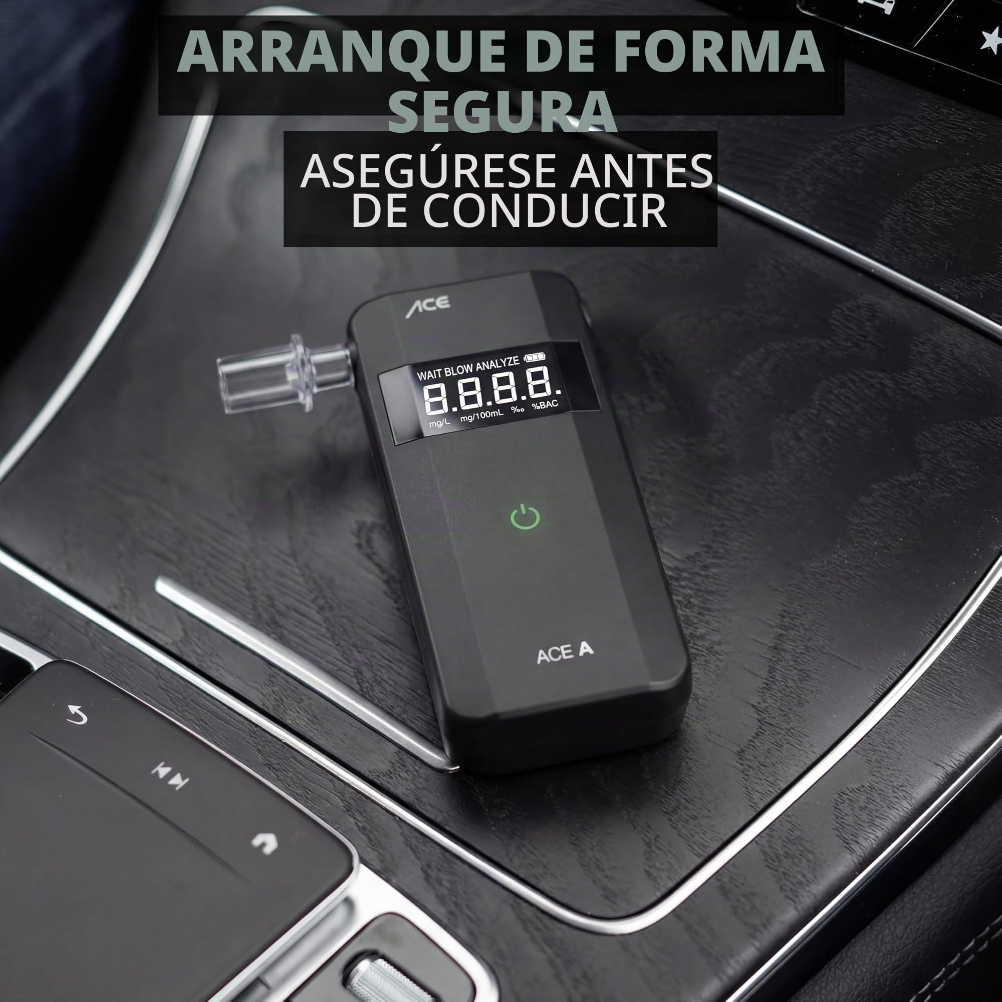 ACE A Alkotester - alcoholímetro digital - alcoholímetro con sensor electroquímico y funcionamiento con 1 botón