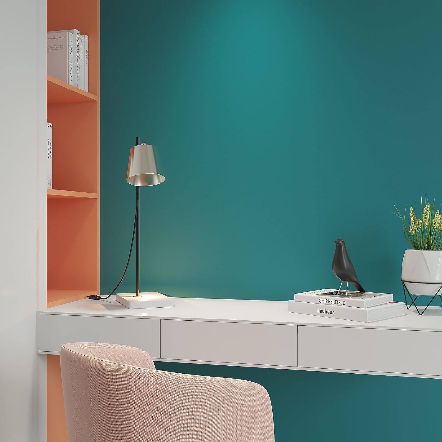 Livelynine 24x394 Solid Color Peel and Stick Wallpaper Teal Green Contact Paper for Cabinets Locker Refrigerator Vinyl Wrap Cover Self Adhesive Removable Wall Paper for Bedroom Bathroom Classroom RV