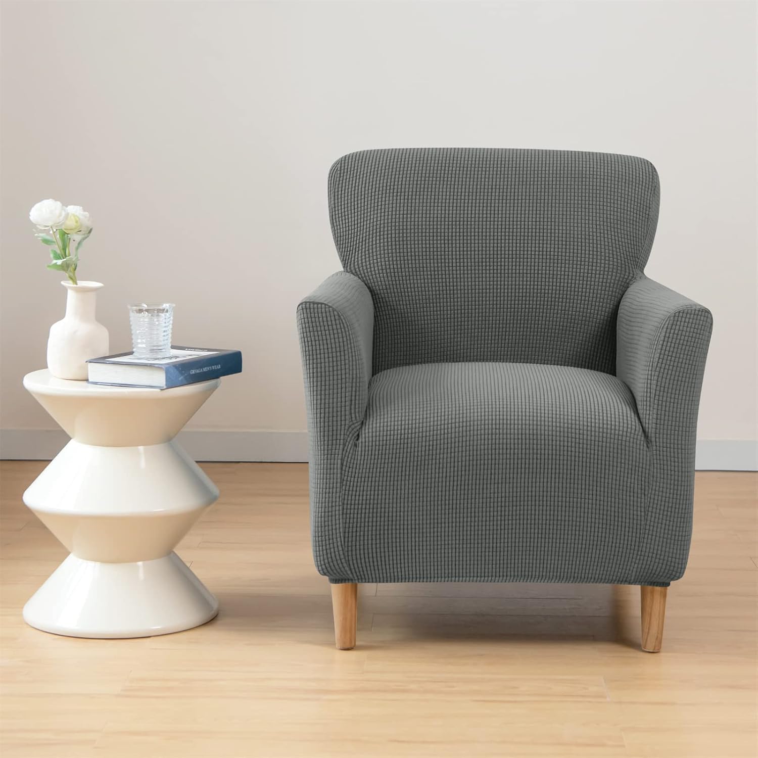 Stretch Armchair Cover Sofa Slipcover, Removable Chair Cover Replacement Couch Furniture Protector for Living Room (Dark Grey)