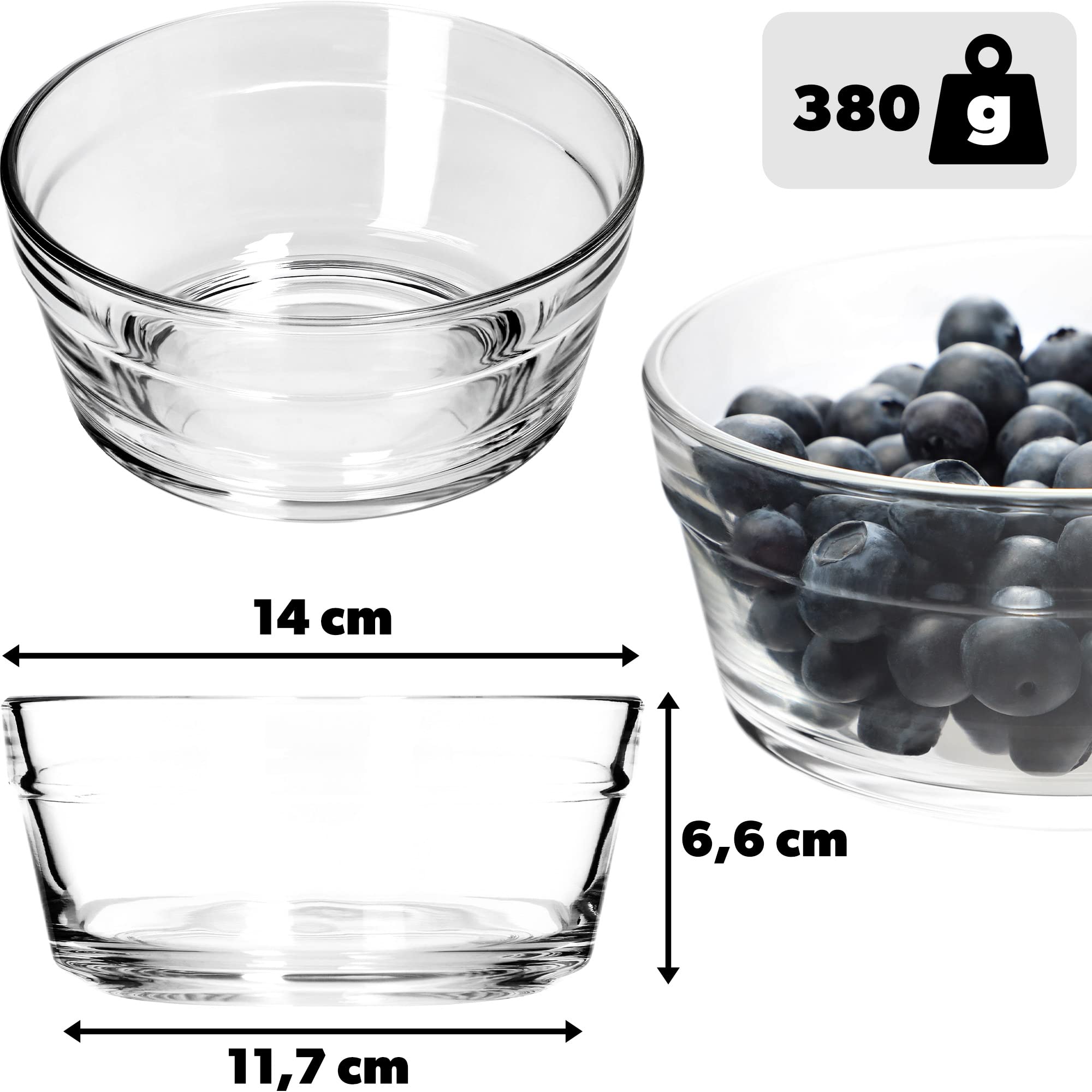 Ciotole Insalata In Vetro KADAX - 2 Pezzi, Diametro 14 Cm, Lavabili In Lavastoviglie - Foto 8